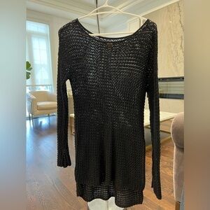 Wilfred see through black sweater with silk and cashmere